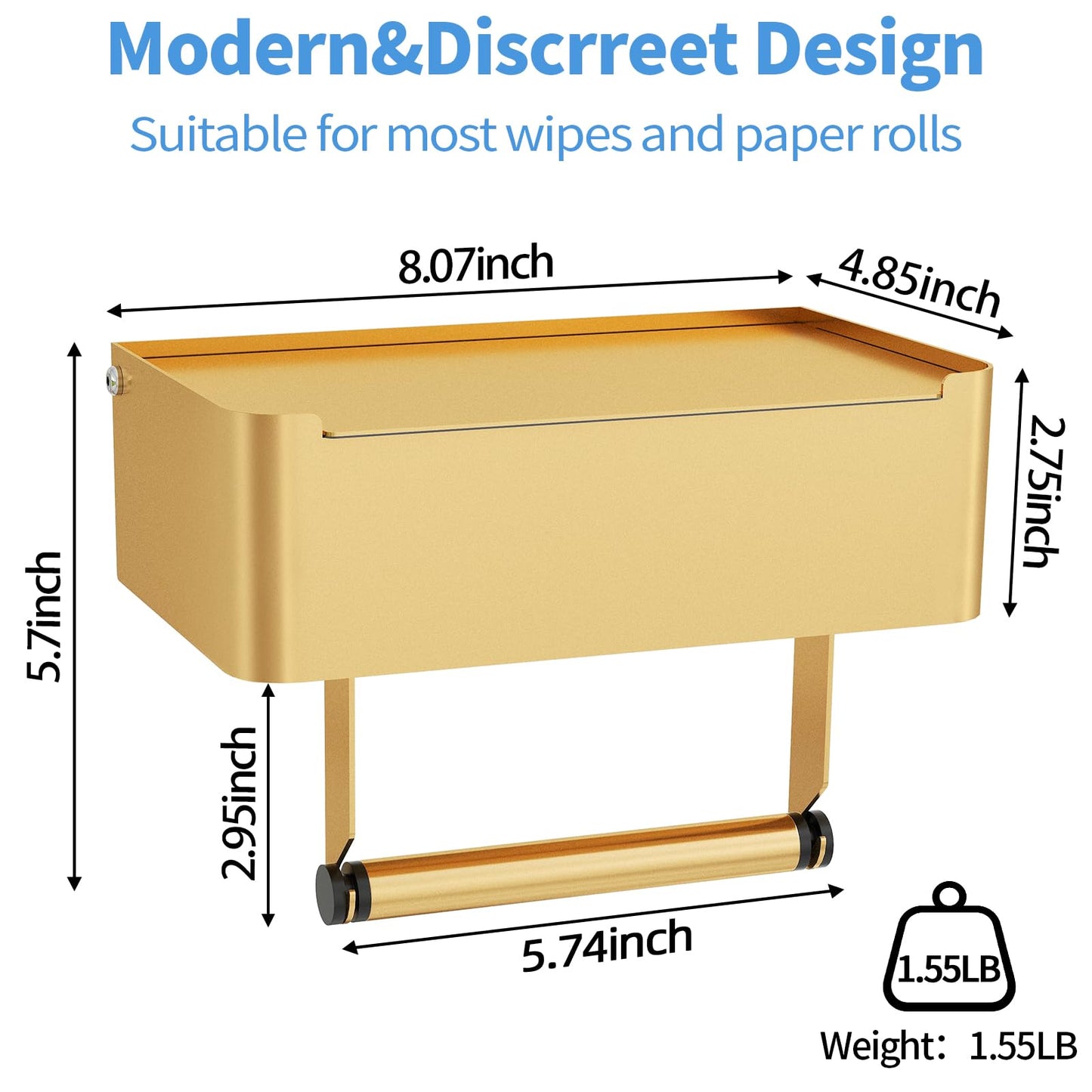 JUYSON Toilet Paper Holder with Shelf