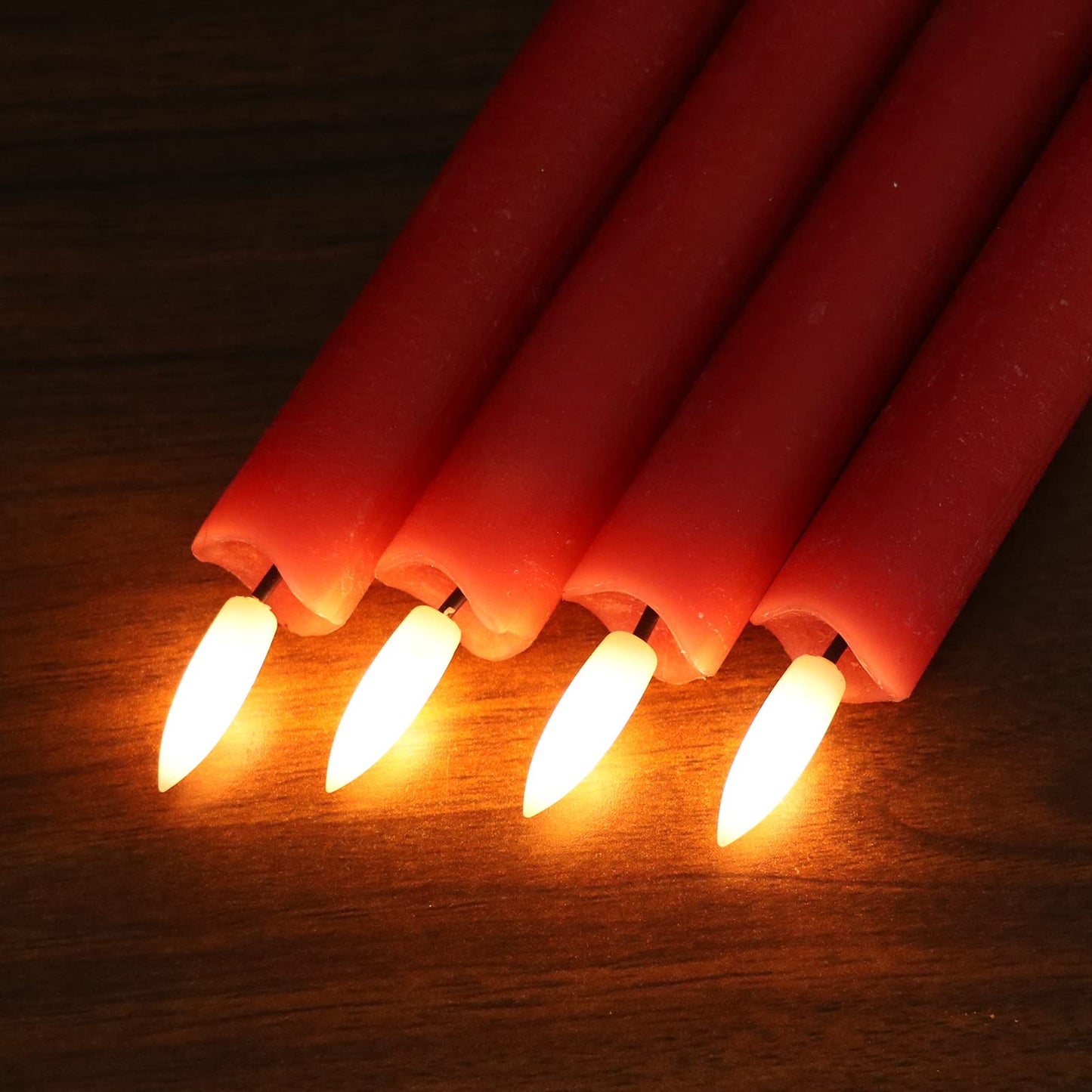 GenSwin Halloween Black Taper Flameless Candles with Ghost Hand Candlesticks