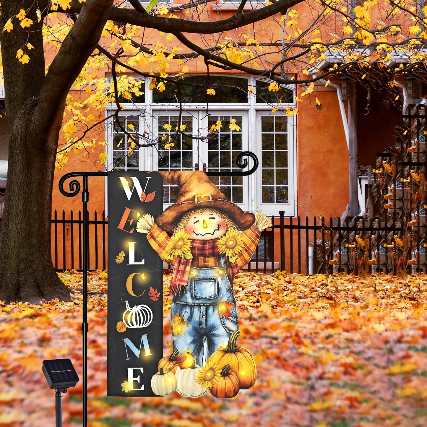 Halloween Lighted Garden Flag for Outside