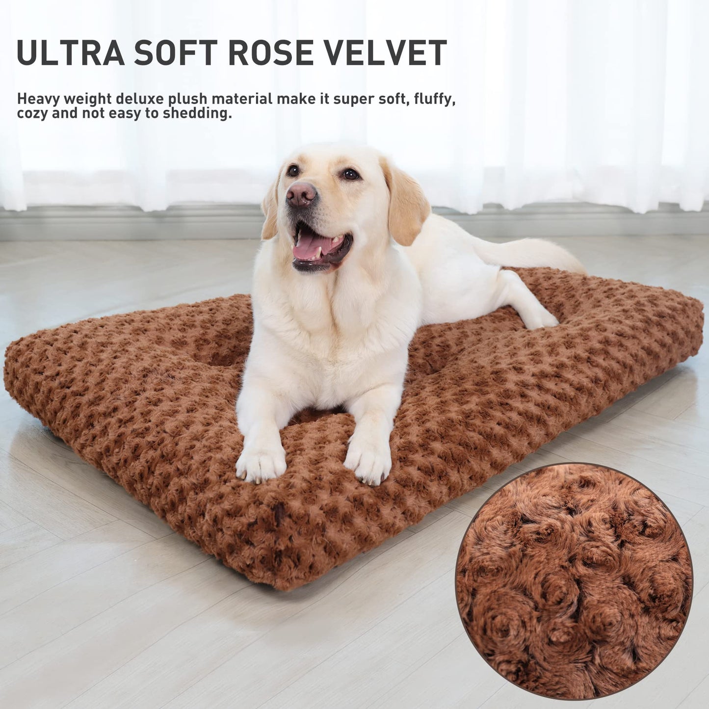 KSIIA Washable Plush Dog Crate Beds