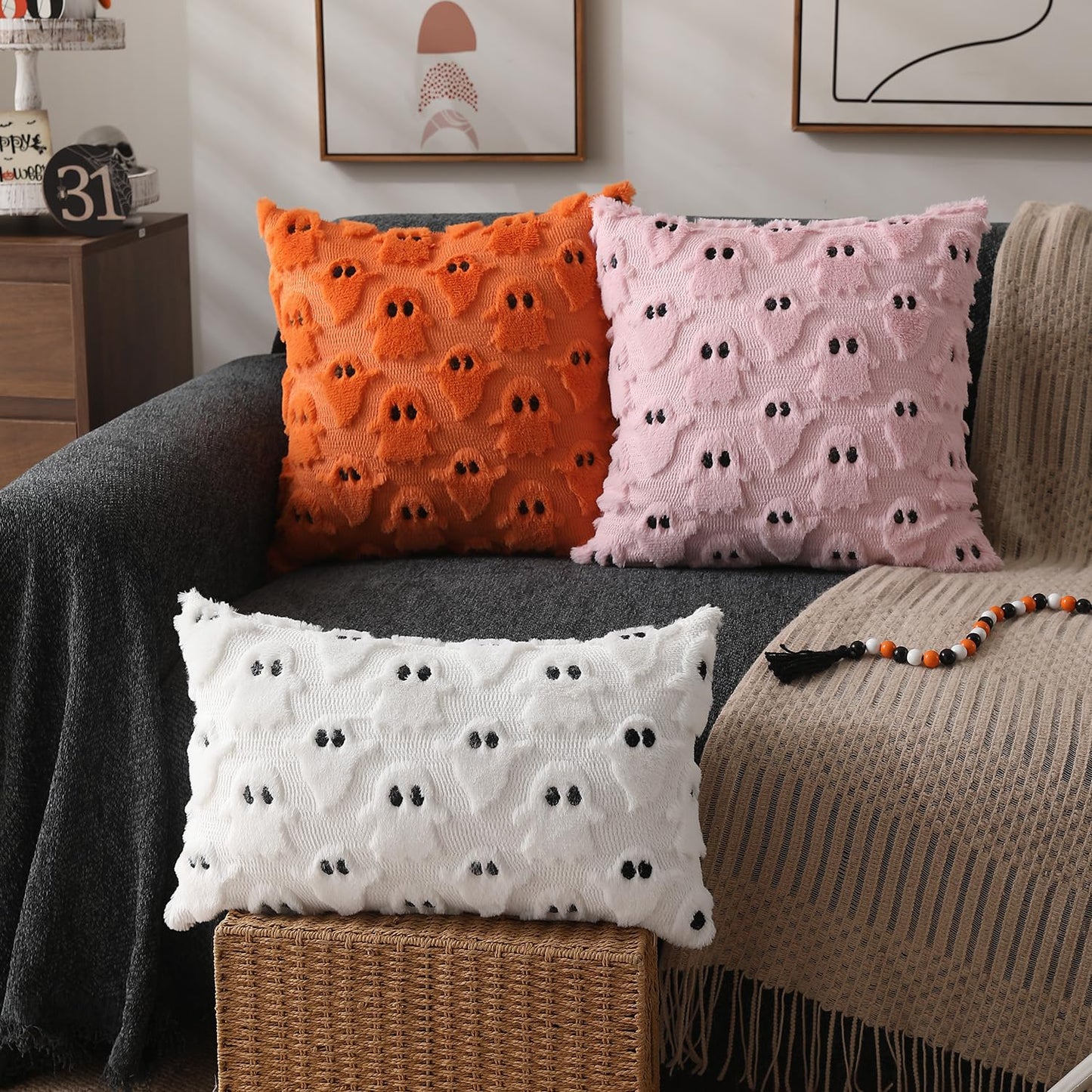 DFXSZ Halloween Ghost Pillow Covers – Set of 2