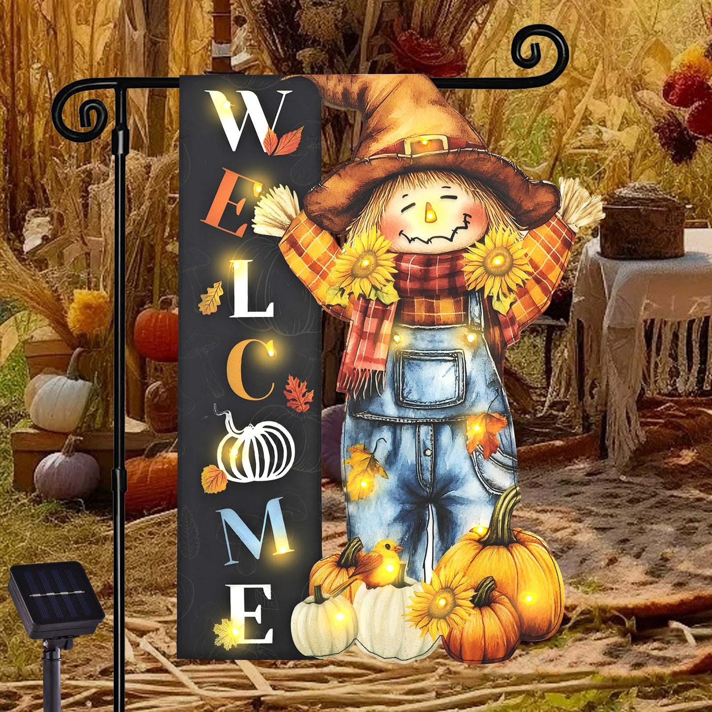 Halloween Lighted Garden Flag for Outside