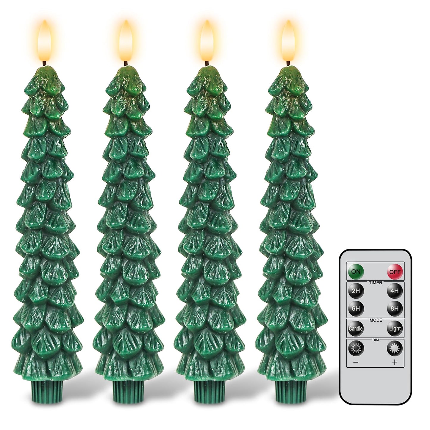 GenSwin Halloween Black Taper Flameless Candles with Ghost Hand Candlesticks