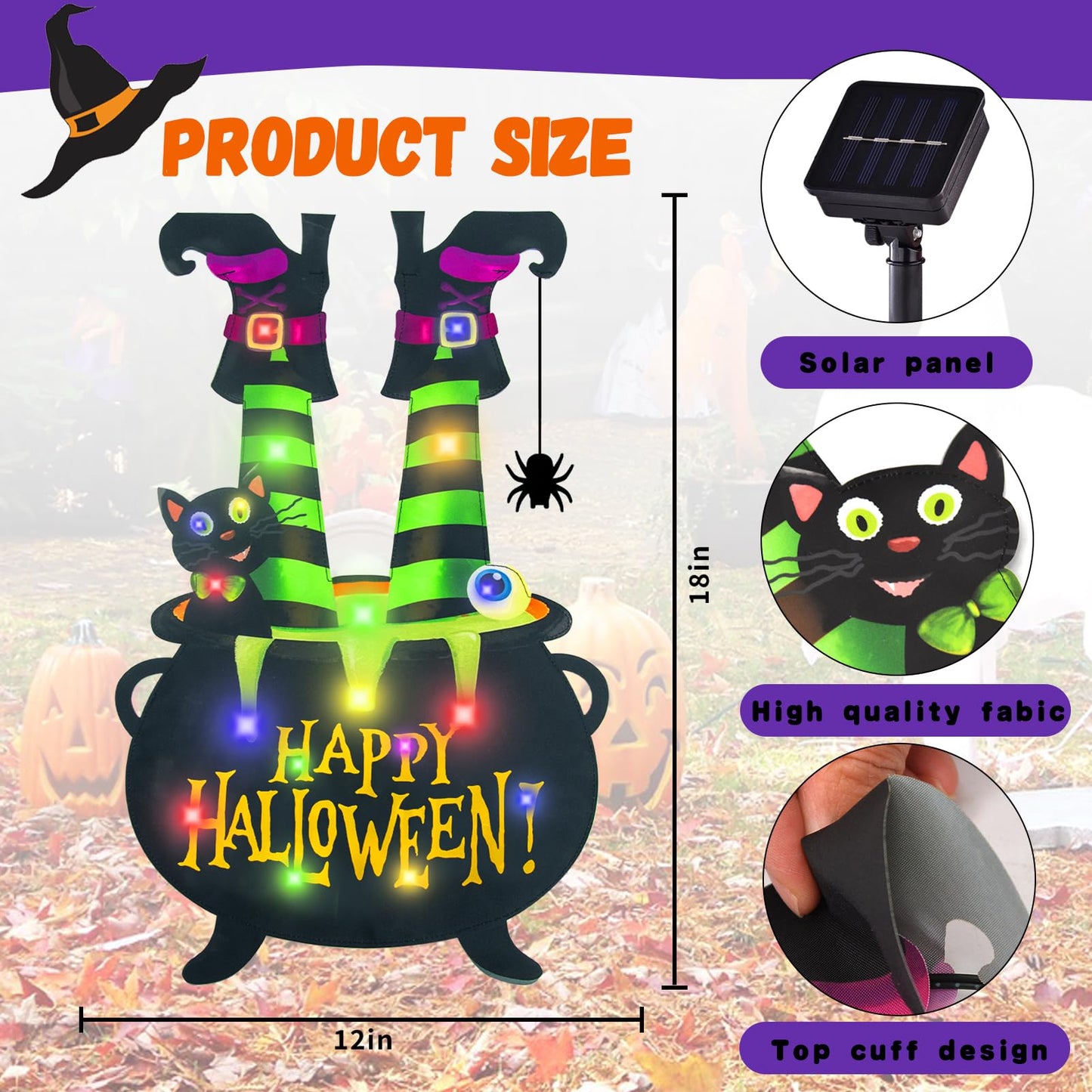 Halloween Lighted Garden Flag for Outside