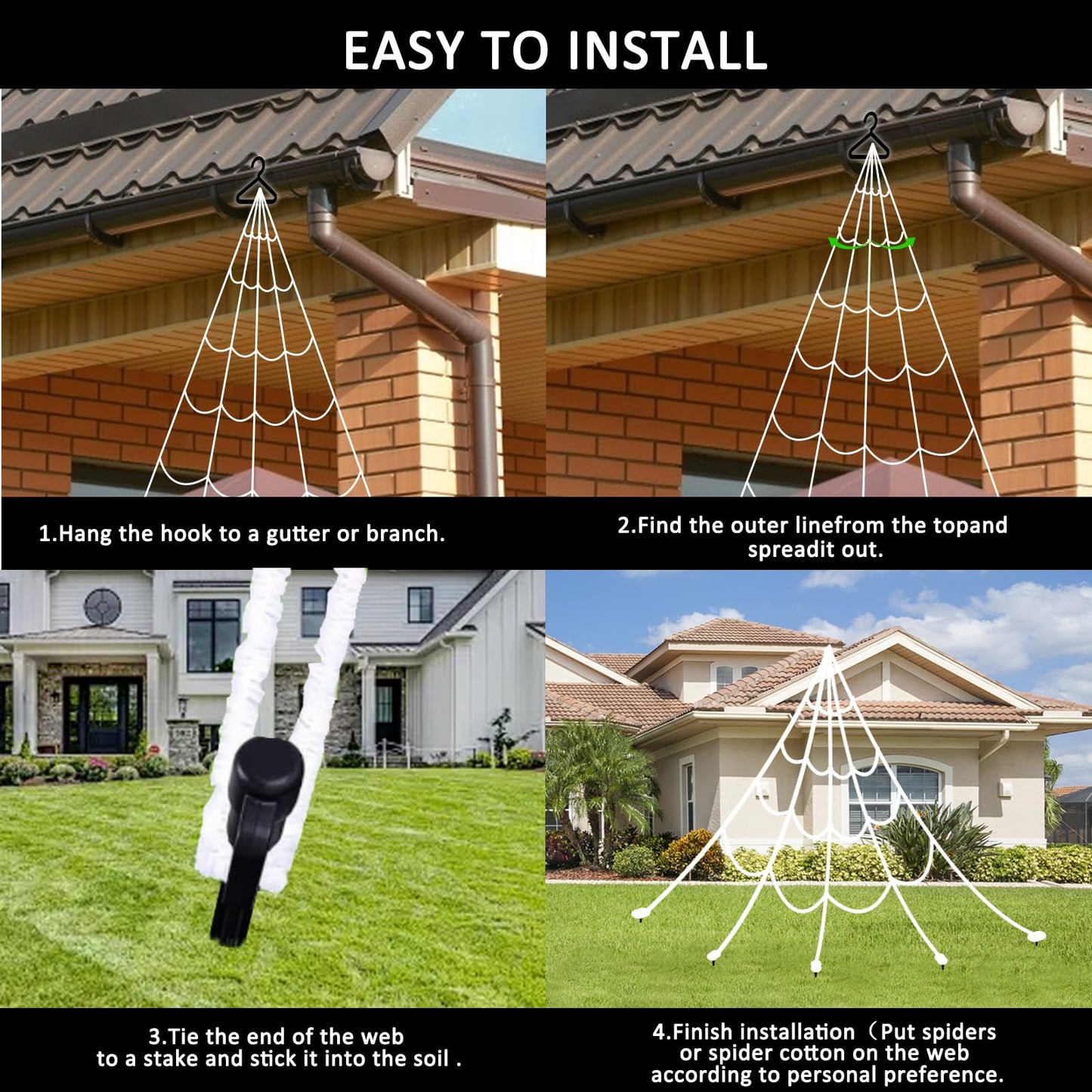 550 LED Halloween Spider Web Lights