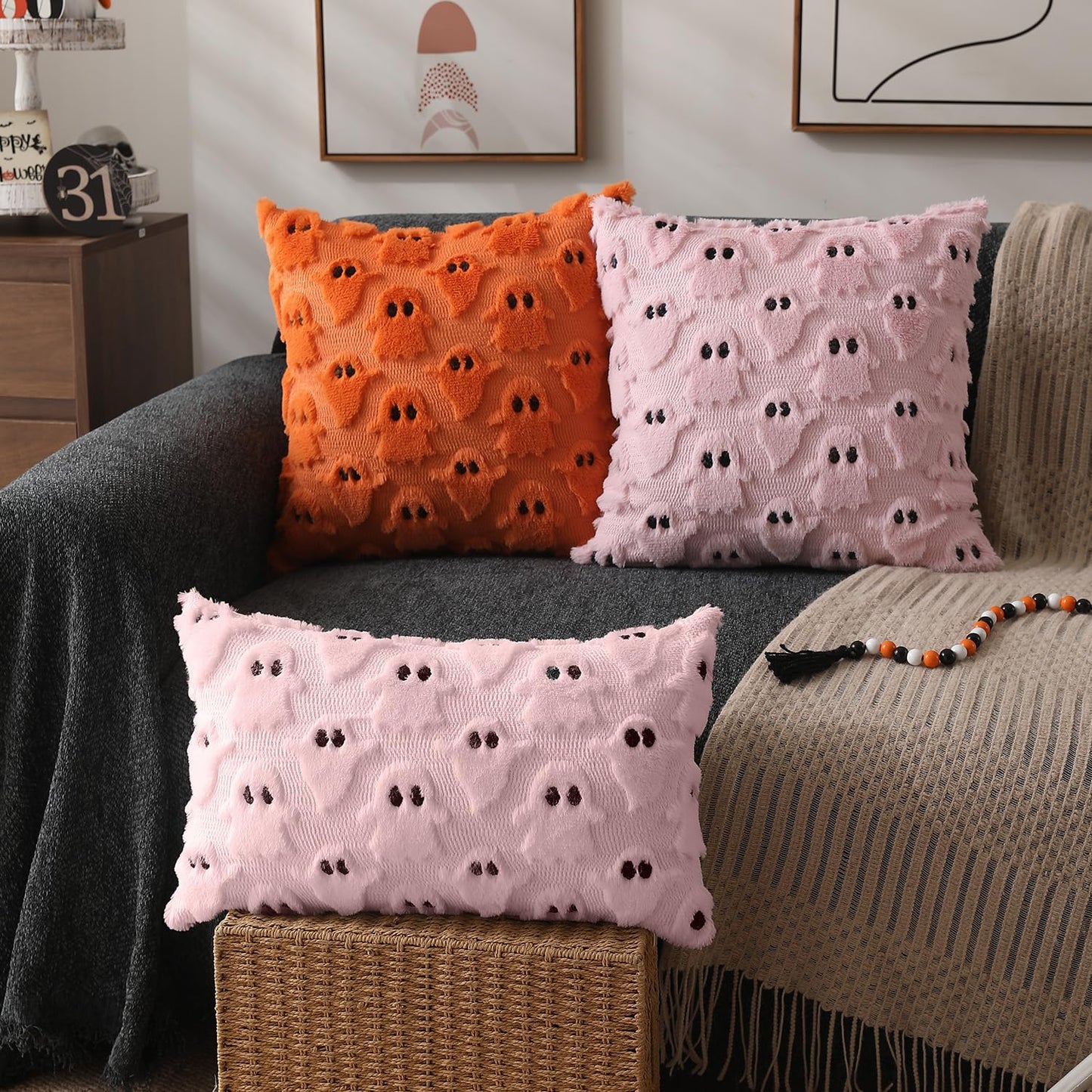DFXSZ Halloween Ghost Pillow Covers – Set of 2