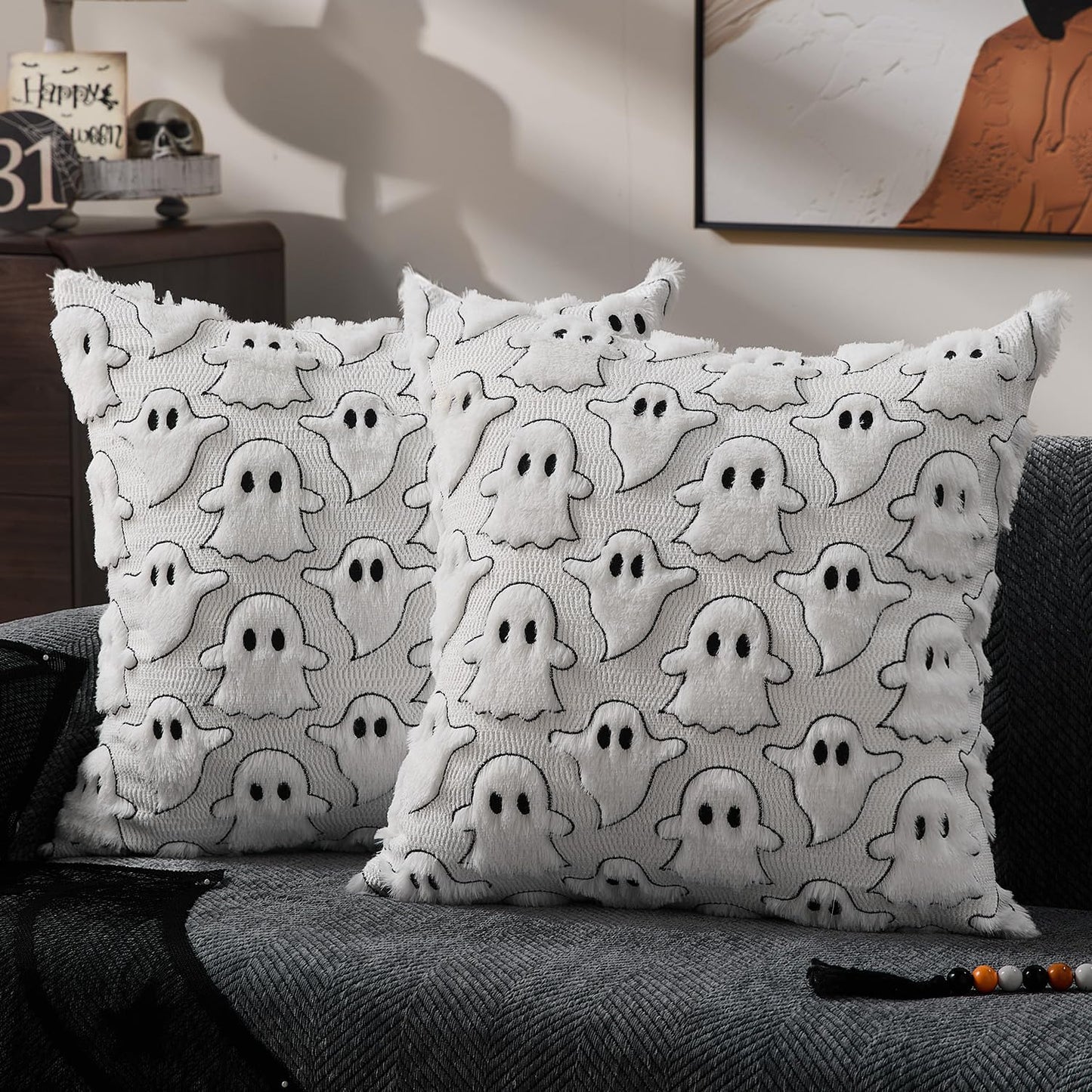DFXSZ Halloween Ghost Pillow Covers – Set of 2