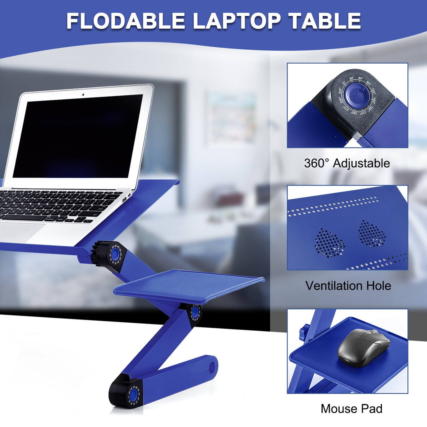 RAINBEAN Laptop Desk with 2 CPU Cooling USB Fans