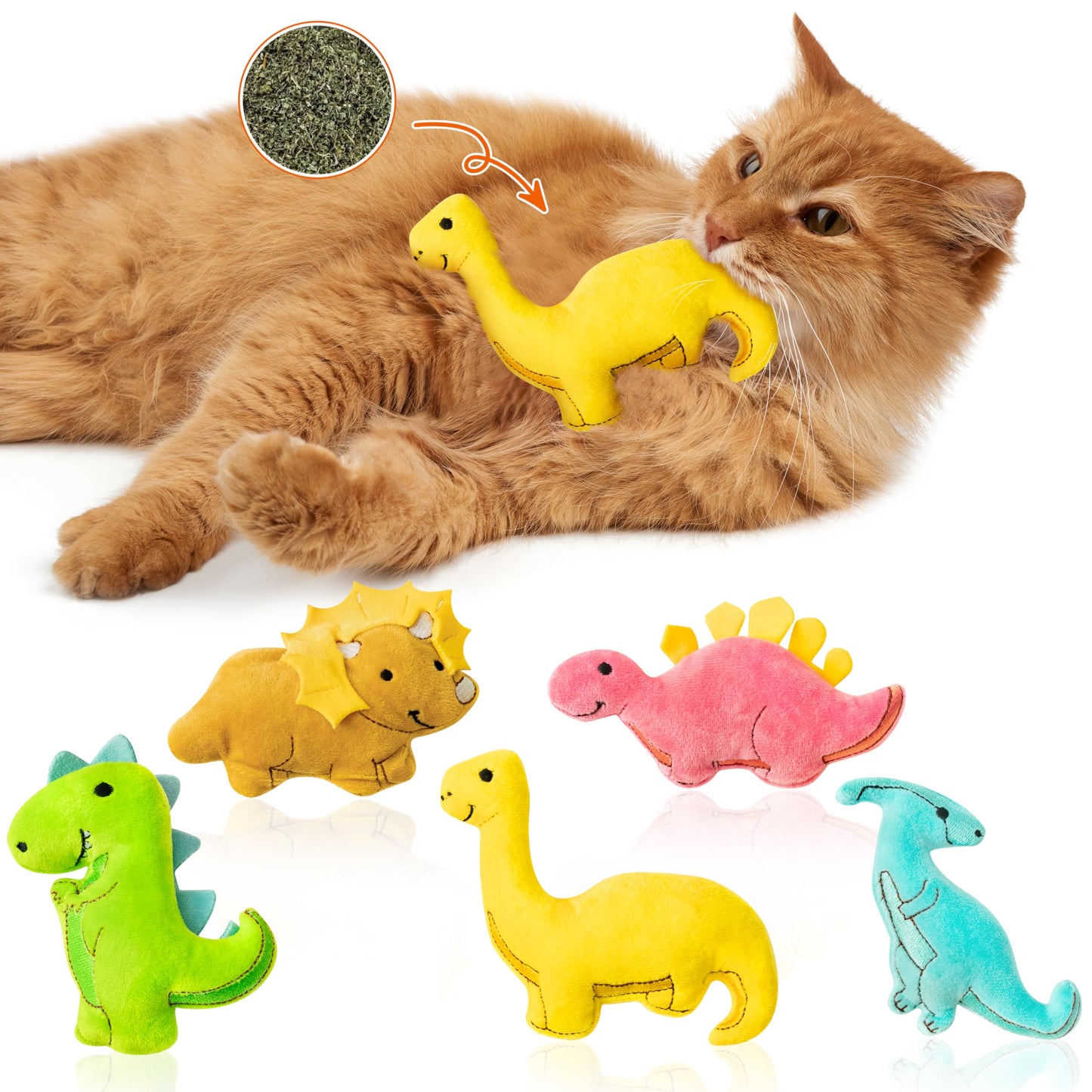 MALLMALL6 Halloween Catnip Toys – 5pcs Pumpkin Teething Set for Kittens & Cats