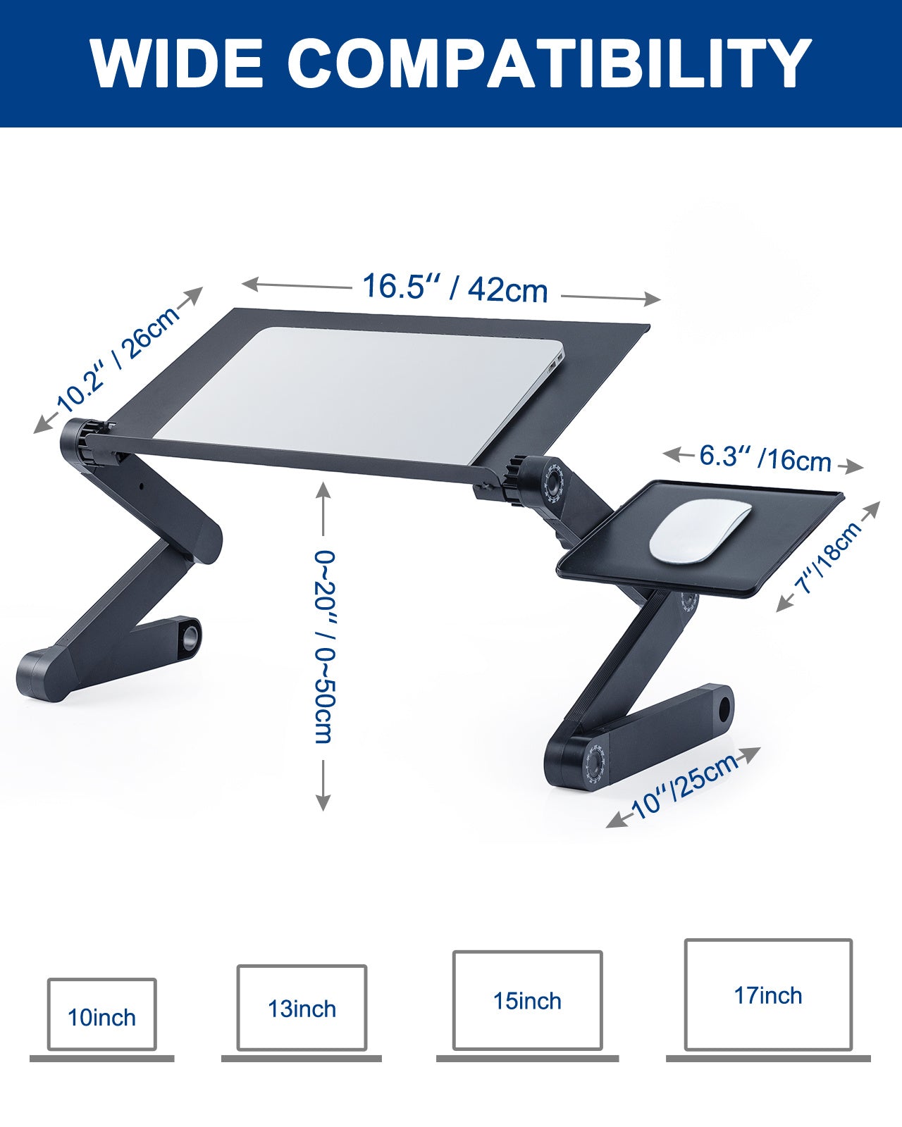 RAINBEAN Laptop Desk with 2 CPU Cooling USB Fans