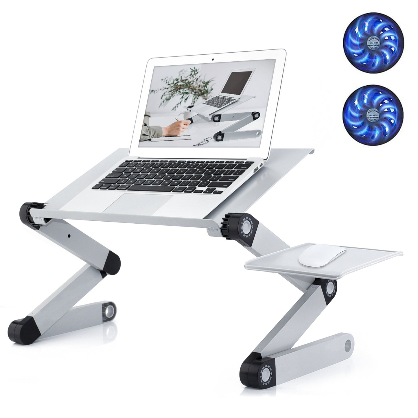 RAINBEAN Laptop Desk with 2 CPU Cooling USB Fans