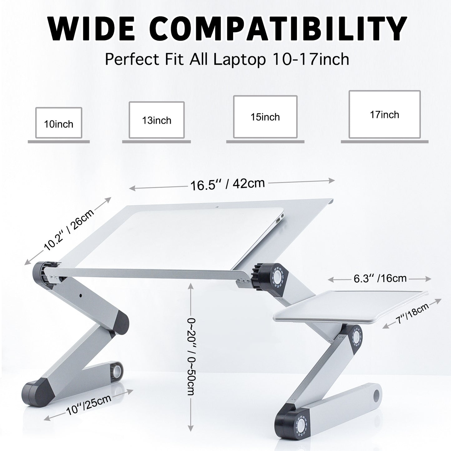 RAINBEAN Laptop Desk with 2 CPU Cooling USB Fans