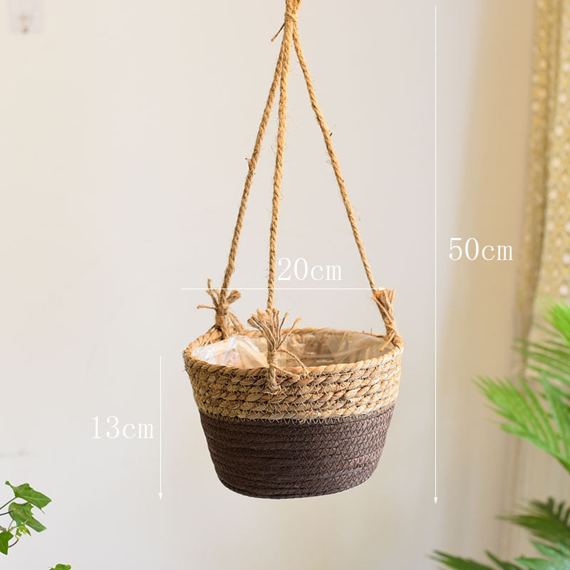 hanging woven plant basket BloomWeave™