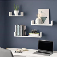 White U-Shelf Office Decor Set