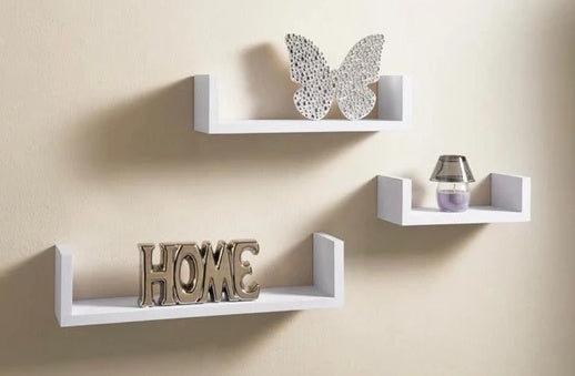 White U-Shelf Office Decor Set