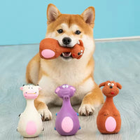4pcs Cute Latex Dog Chew Toys with Sound