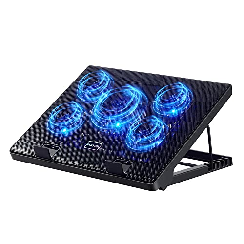 Kootek Laptop Cooling Pad, Laptop Cooler with 5 Quiet Fans for 12"-17"