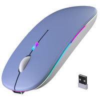 Wireless Bluetooth Mouse, Rechargeable, LED, Silent, Ultra-thin Design