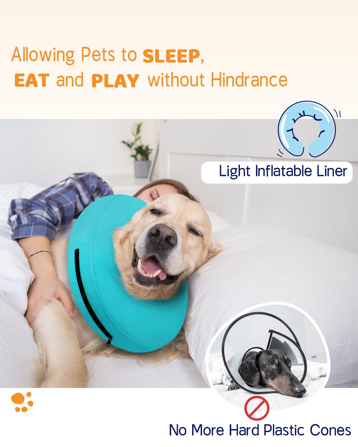 Super Inflatable Dog Cone Collar for Small Puppies Cats