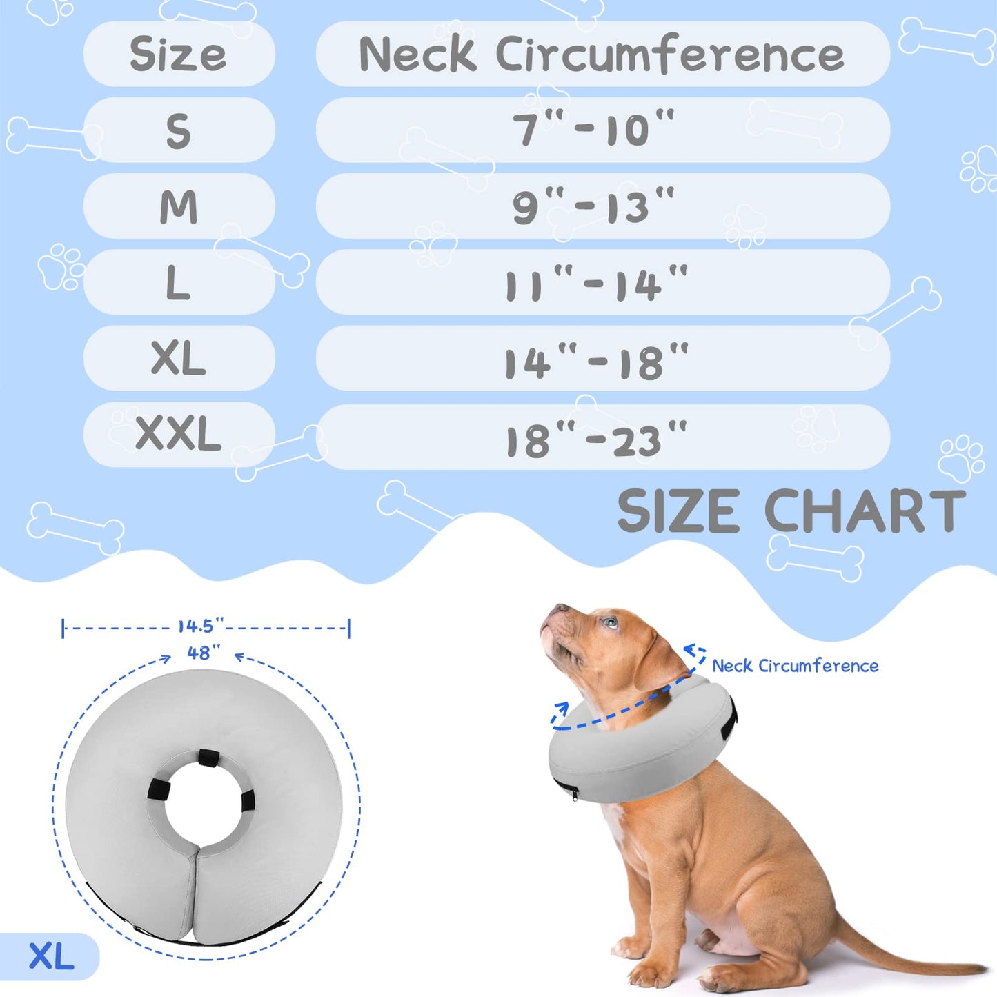 Super Inflatable Dog Cone Collar for Small Puppies Cats