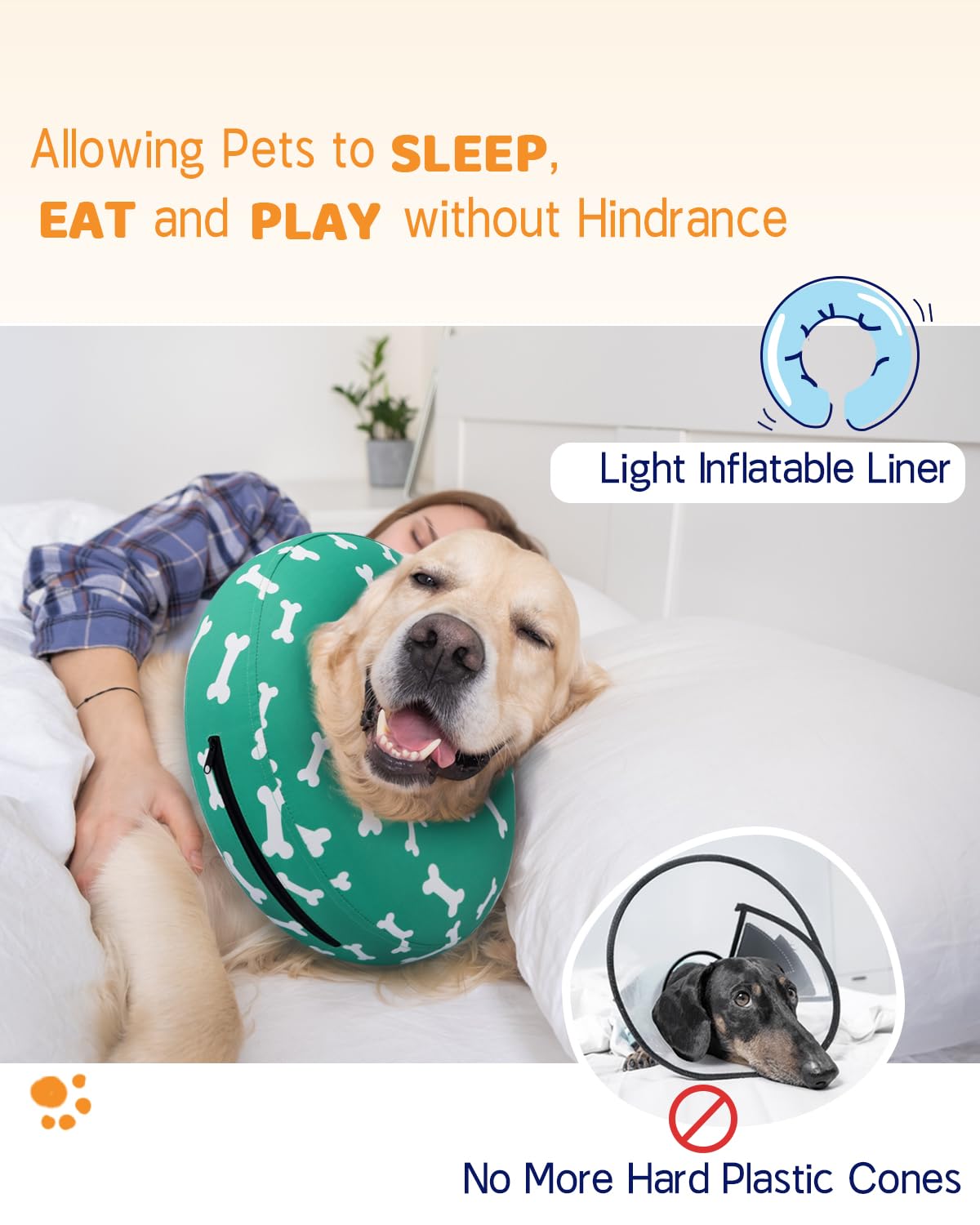 Super Inflatable Dog Cone Collar for Small Puppies Cats