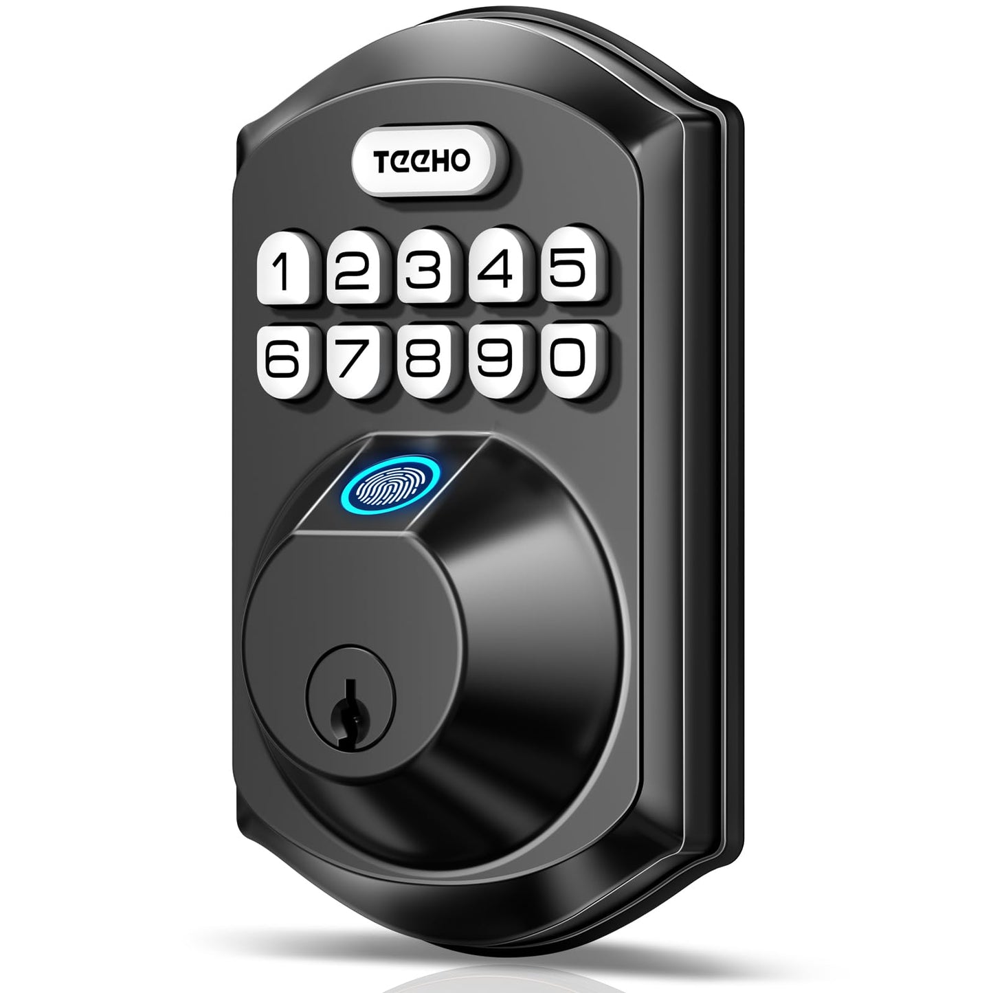 TEEHO TE002 Fingerprint Door Lock - Keyless Entry Door Lock - Electronic Keypad Deadbolt - Smart Locks for Front Door - Auto Lock - Easy Installation - Satin Nickel