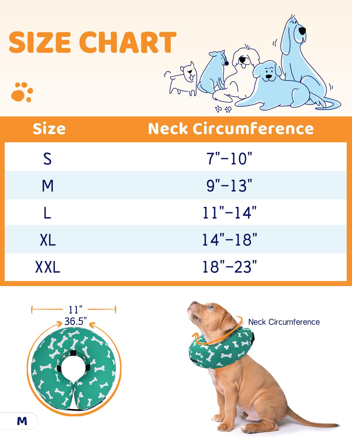 Super Inflatable Dog Cone Collar for Small Puppies Cats