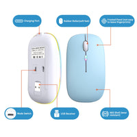 Wireless Bluetooth Mouse, Rechargeable, LED, Silent, Ultra-thin Design