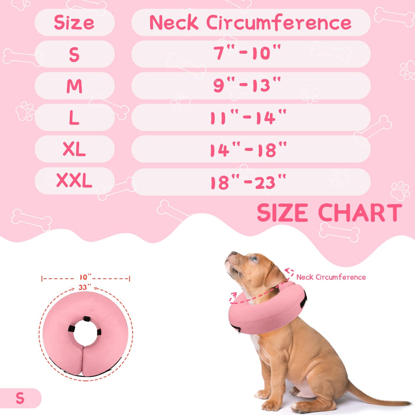 Super Inflatable Dog Cone Collar for Small Puppies Cats