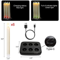 GenSwin Halloween Black Taper Flameless Candles with Ghost Hand Candlesticks