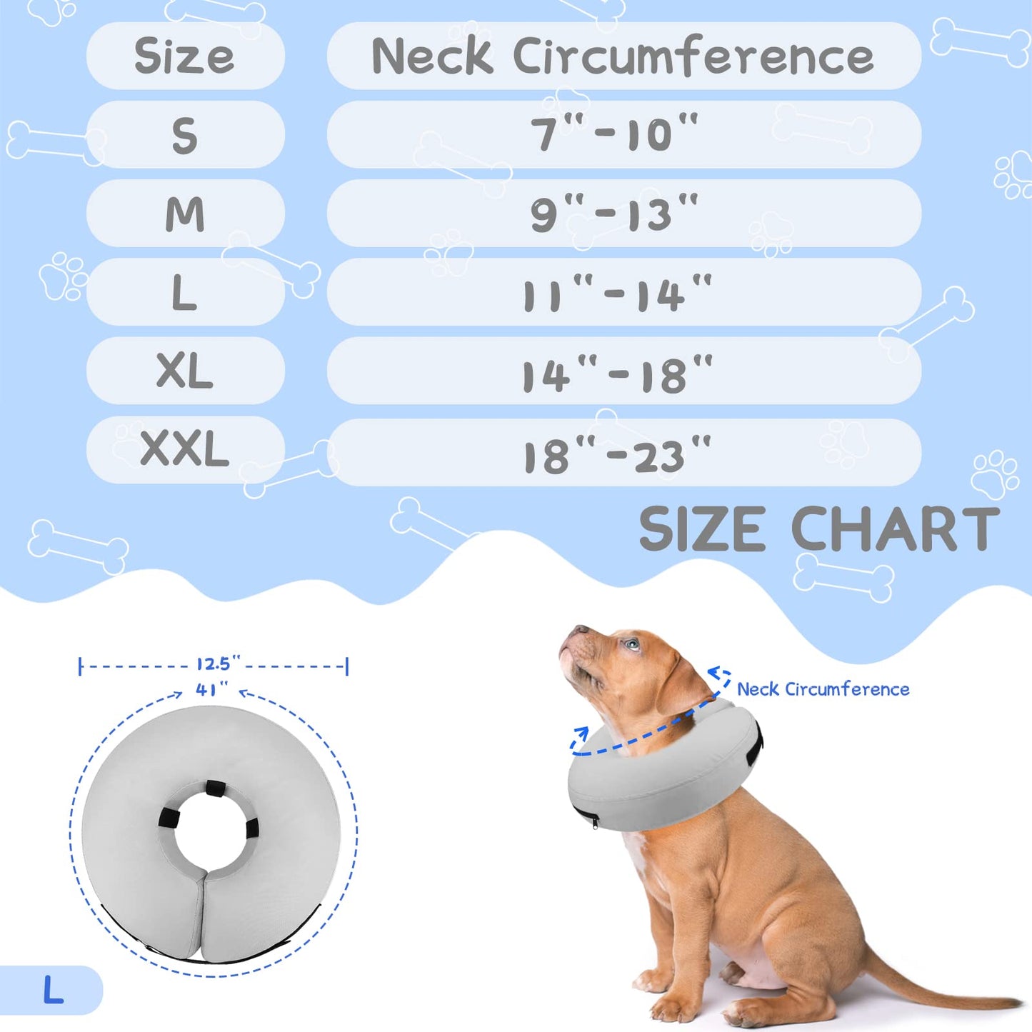 Super Inflatable Dog Cone Collar for Small Puppies Cats