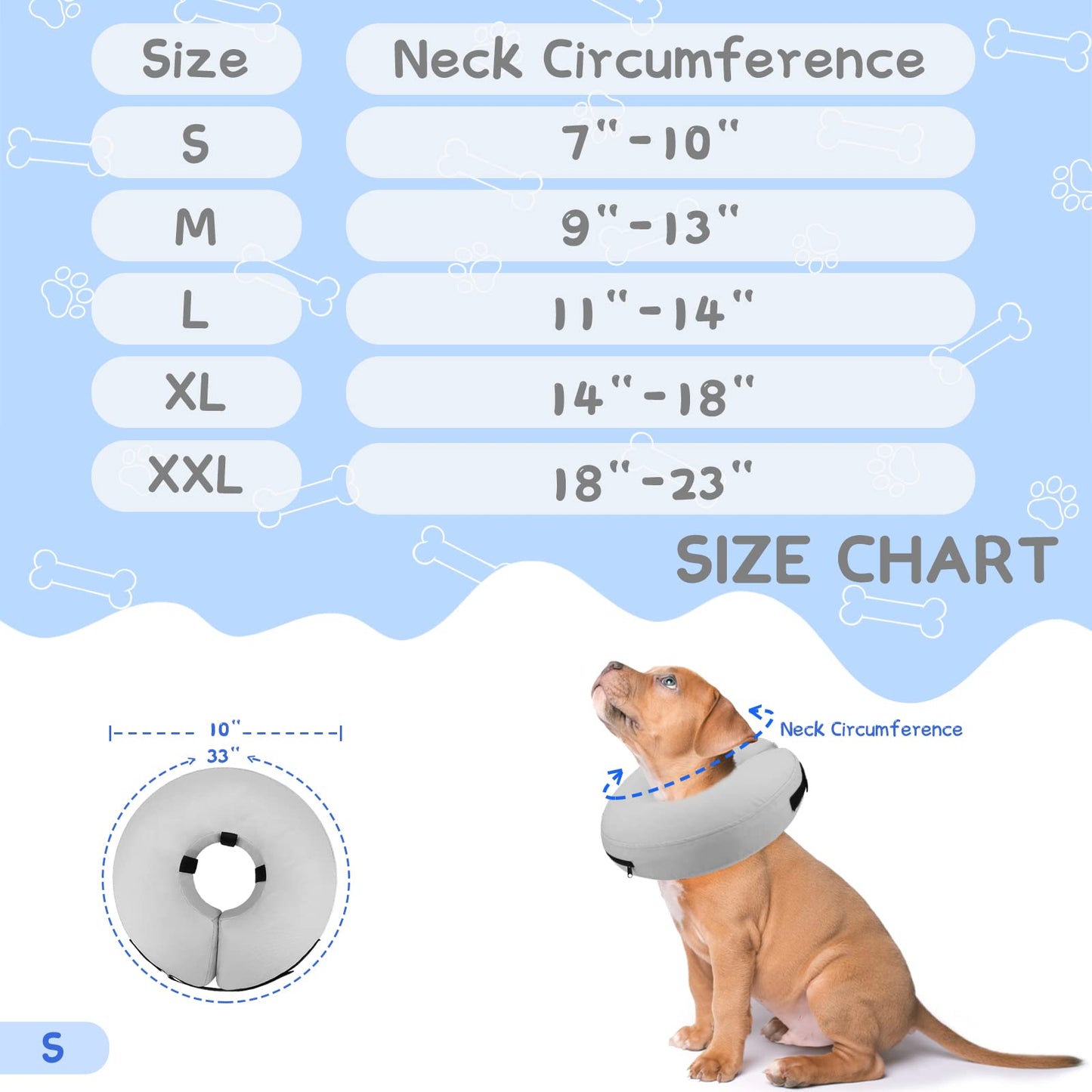 Super Inflatable Dog Cone Collar for Small Puppies Cats
