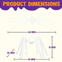 JOYIN 5ft Giant Halloween Spider – Large Black Spider for Outdoor Yard