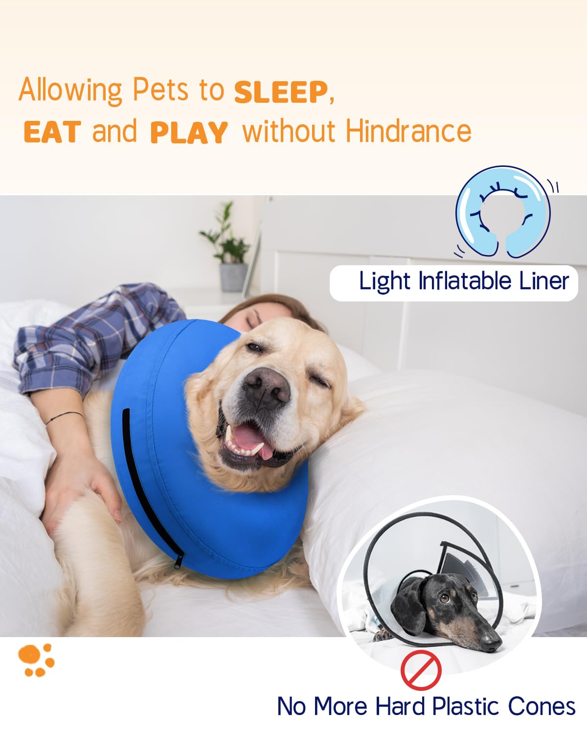Super Inflatable Dog Cone Collar for Small Puppies Cats