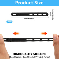 25 Pcs Silicone Cable Ties, Reusable Cable Straps Wire Organizer