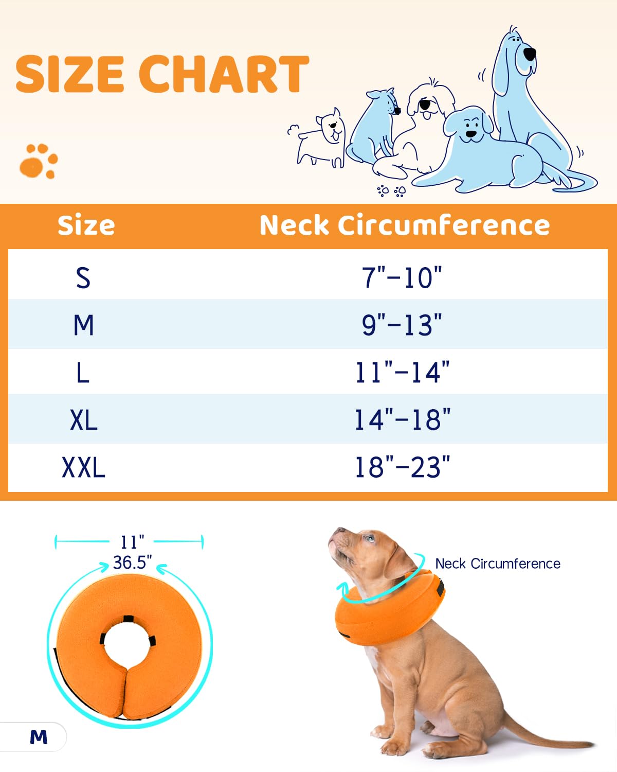 Super Inflatable Dog Cone Collar for Small Puppies Cats