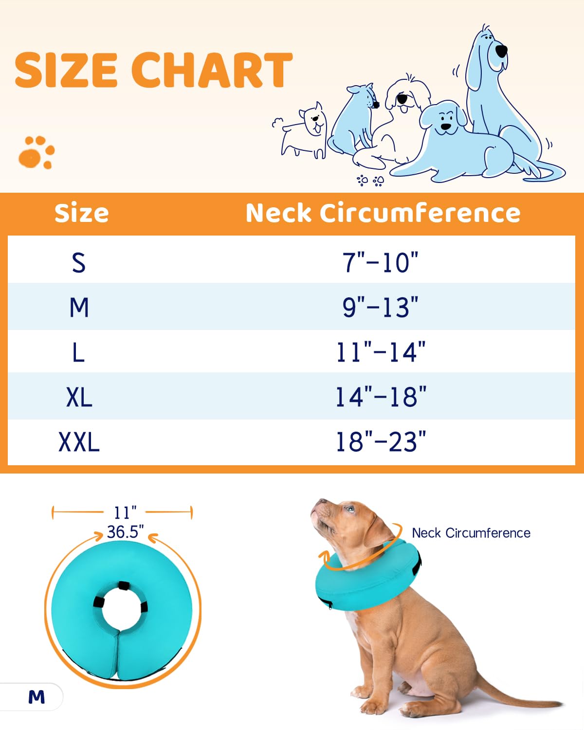 Super Inflatable Dog Cone Collar for Small Puppies Cats
