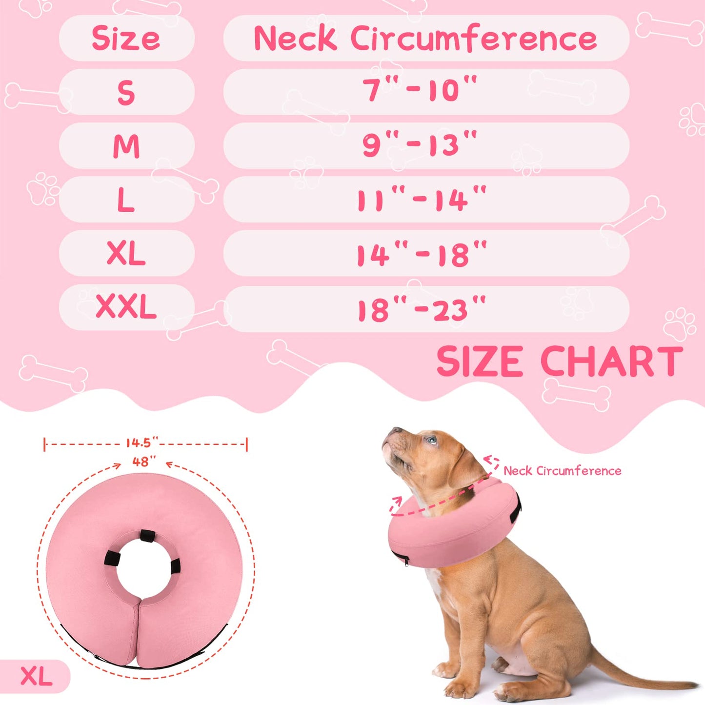 Super Inflatable Dog Cone Collar for Small Puppies Cats