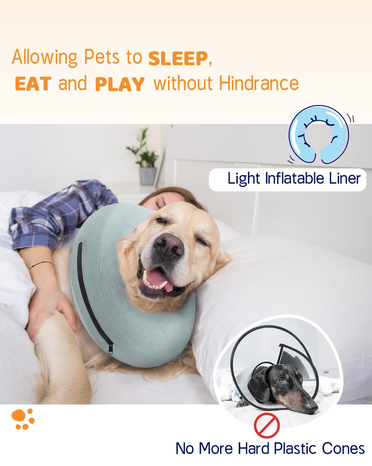 Super Inflatable Dog Cone Collar for Small Puppies Cats