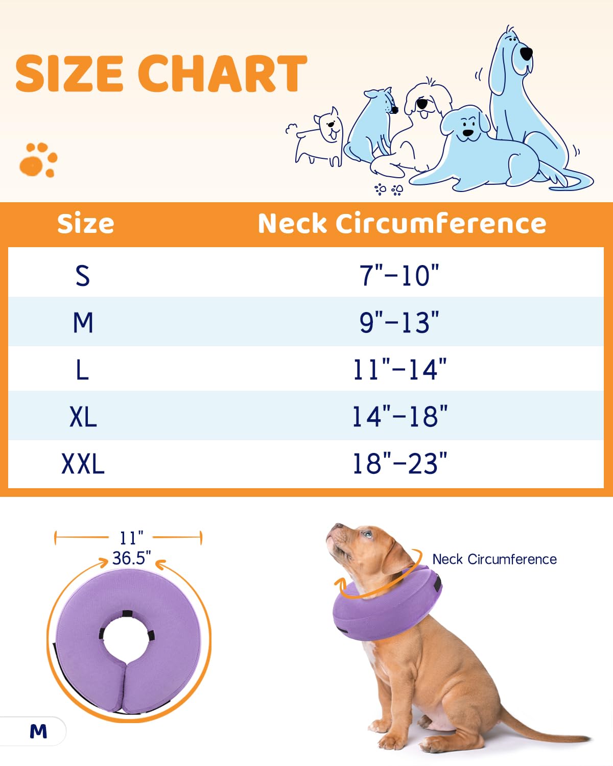 Super Inflatable Dog Cone Collar for Small Puppies Cats