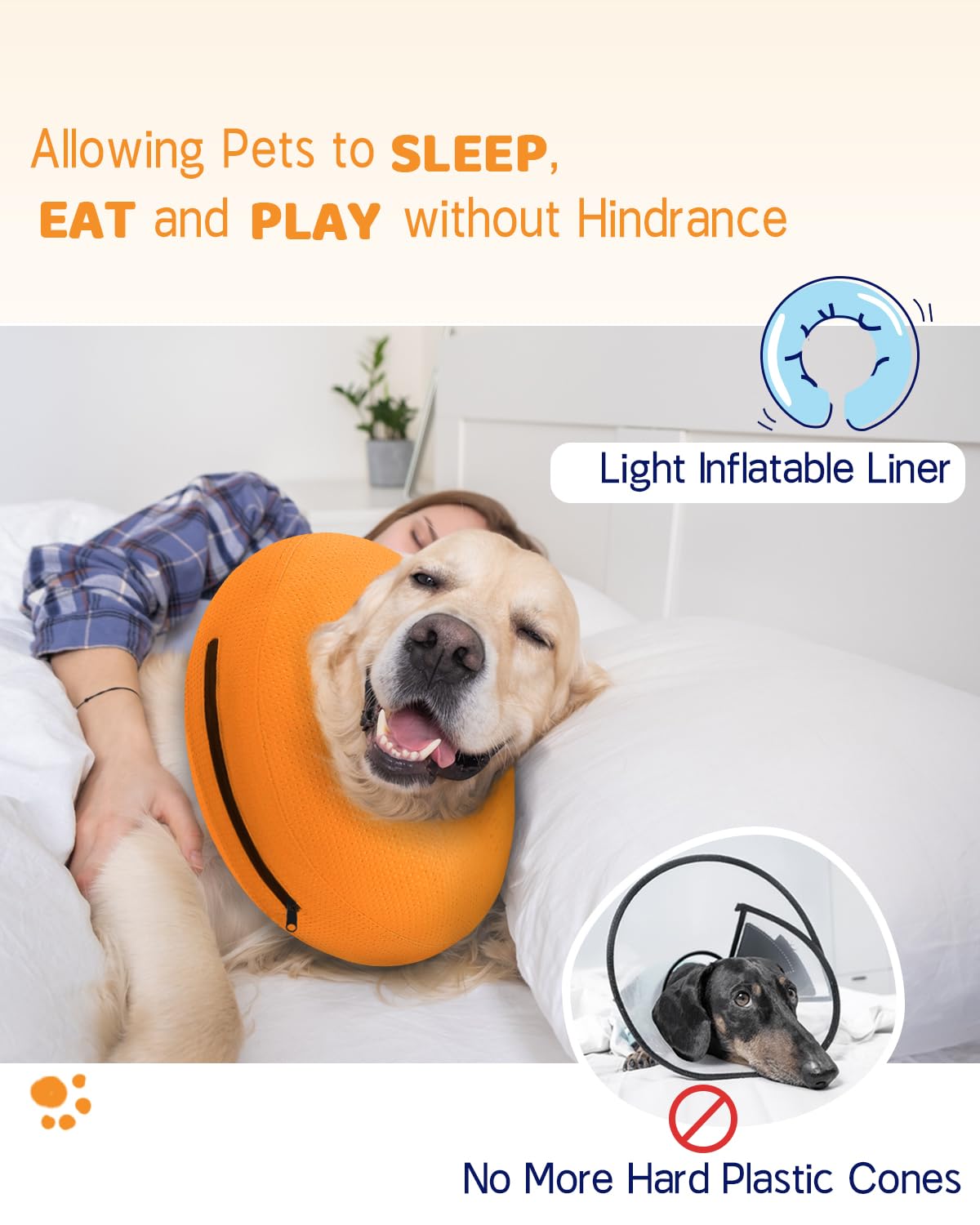Super Inflatable Dog Cone Collar for Small Puppies Cats