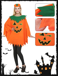 Halloween Pumpkin Costume for Women Kids