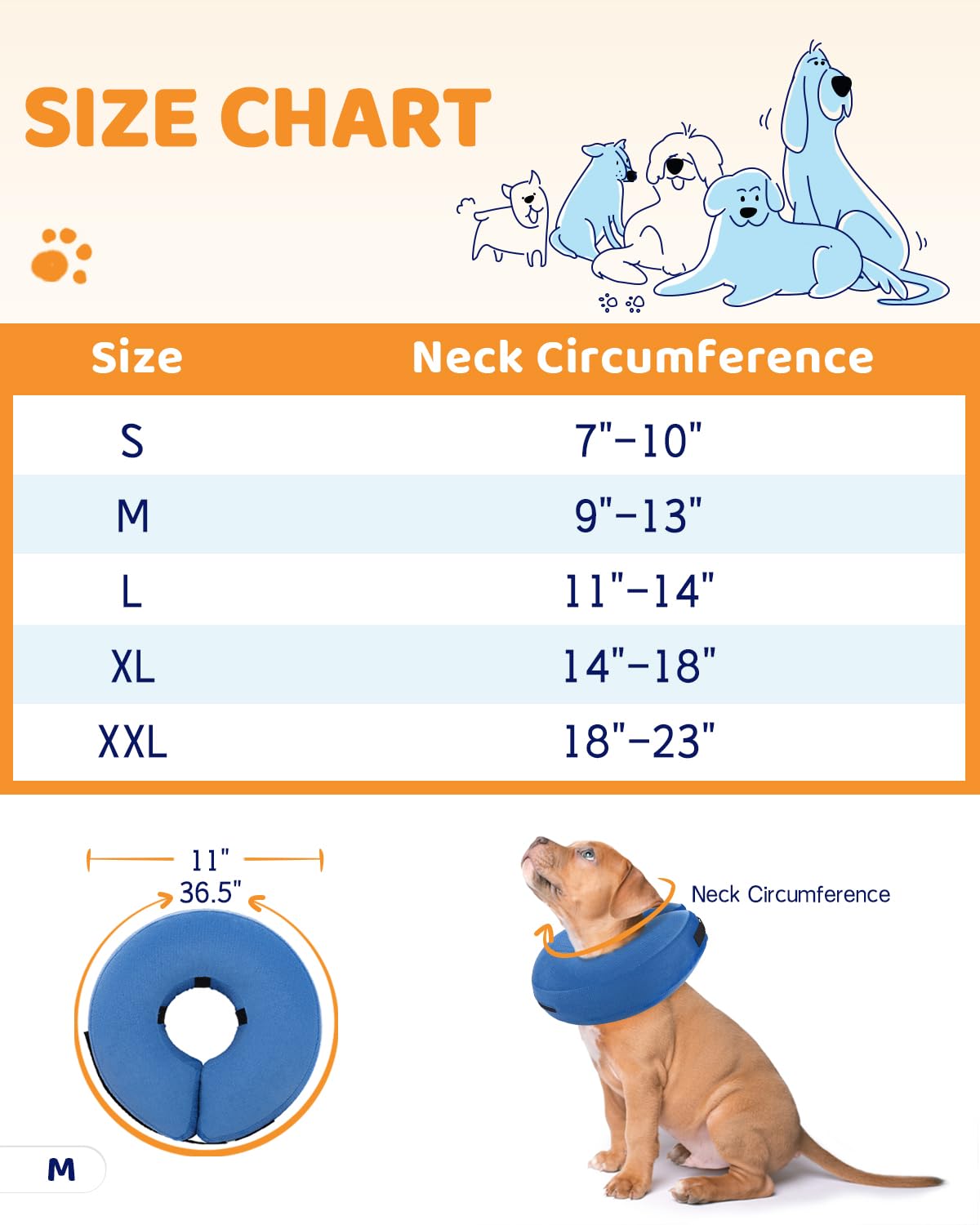 Super Inflatable Dog Cone Collar for Small Puppies Cats