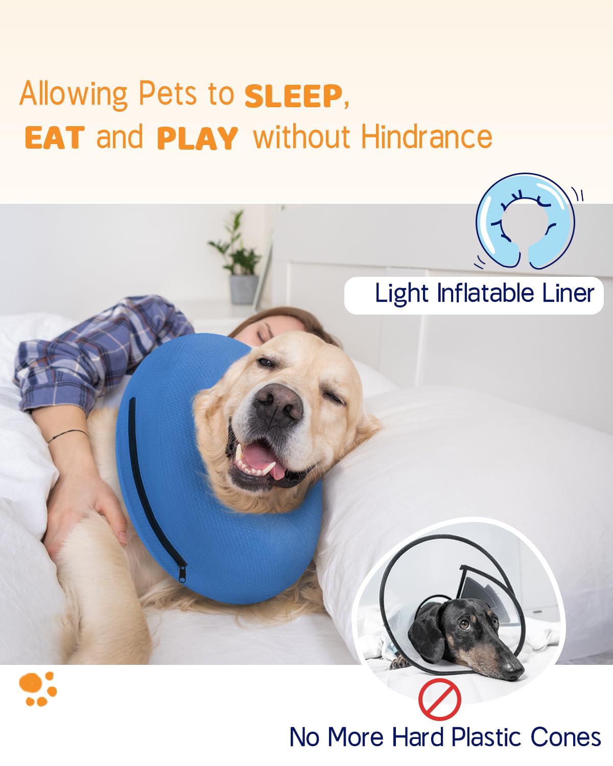 Super Inflatable Dog Cone Collar for Small Puppies Cats