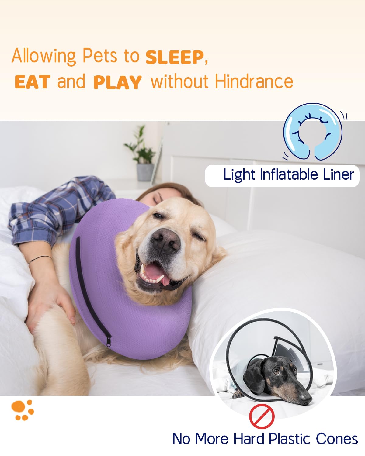 Super Inflatable Dog Cone Collar for Small Puppies Cats