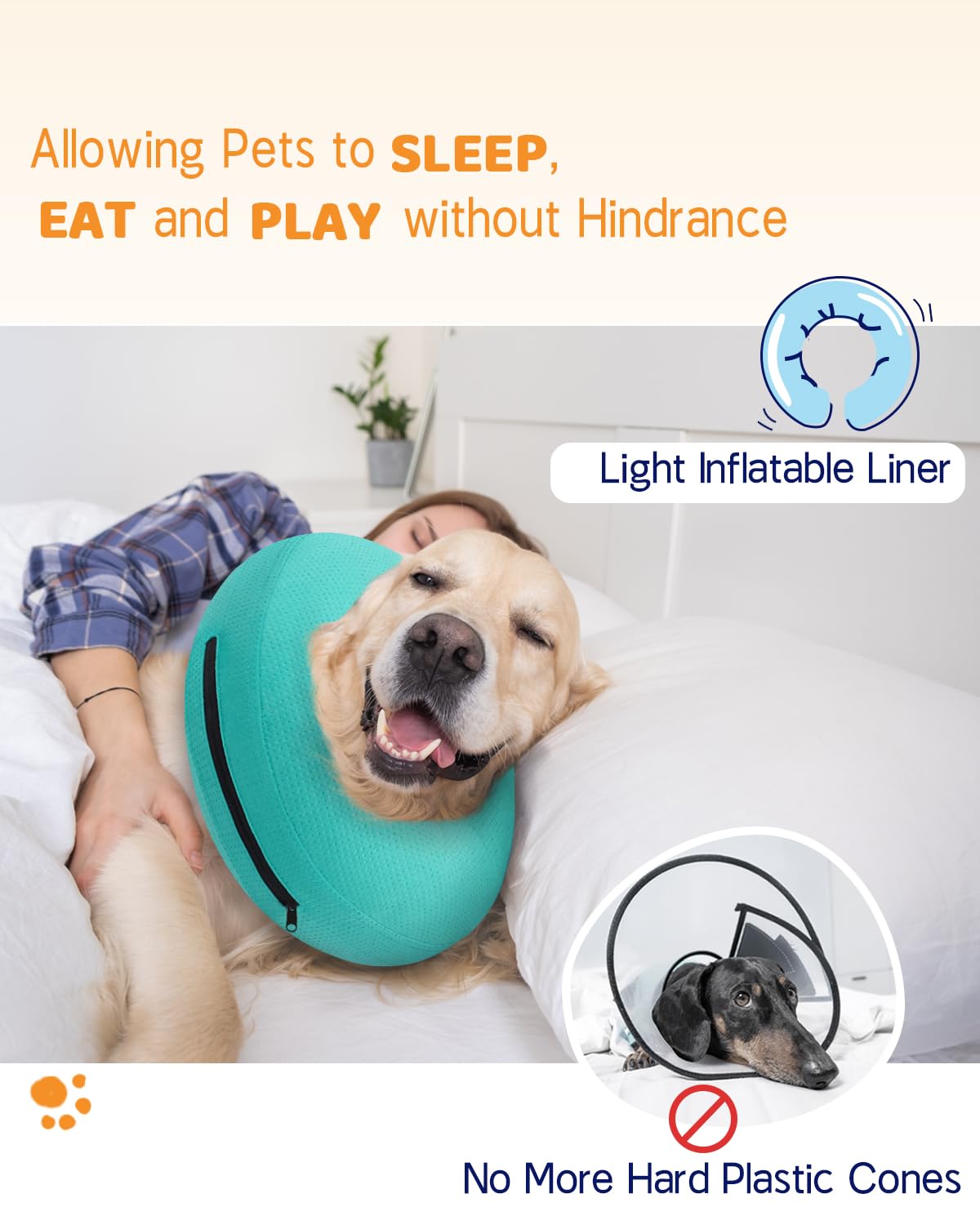 Super Inflatable Dog Cone Collar for Small Puppies Cats