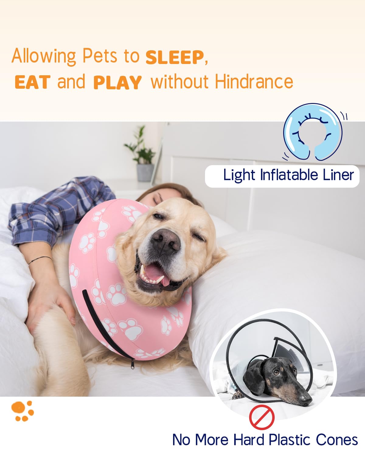 Super Inflatable Dog Cone Collar for Small Puppies Cats