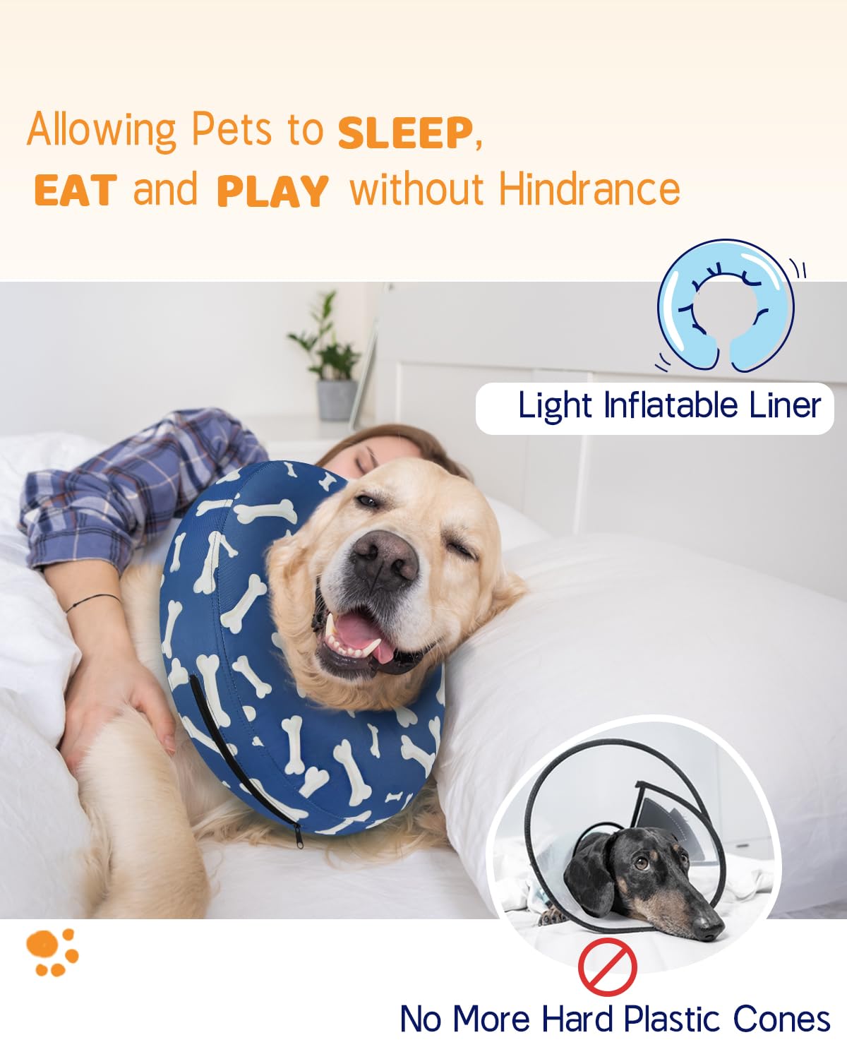 Super Inflatable Dog Cone Collar for Small Puppies Cats