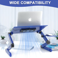 RAINBEAN Laptop Desk with 2 CPU Cooling USB Fans