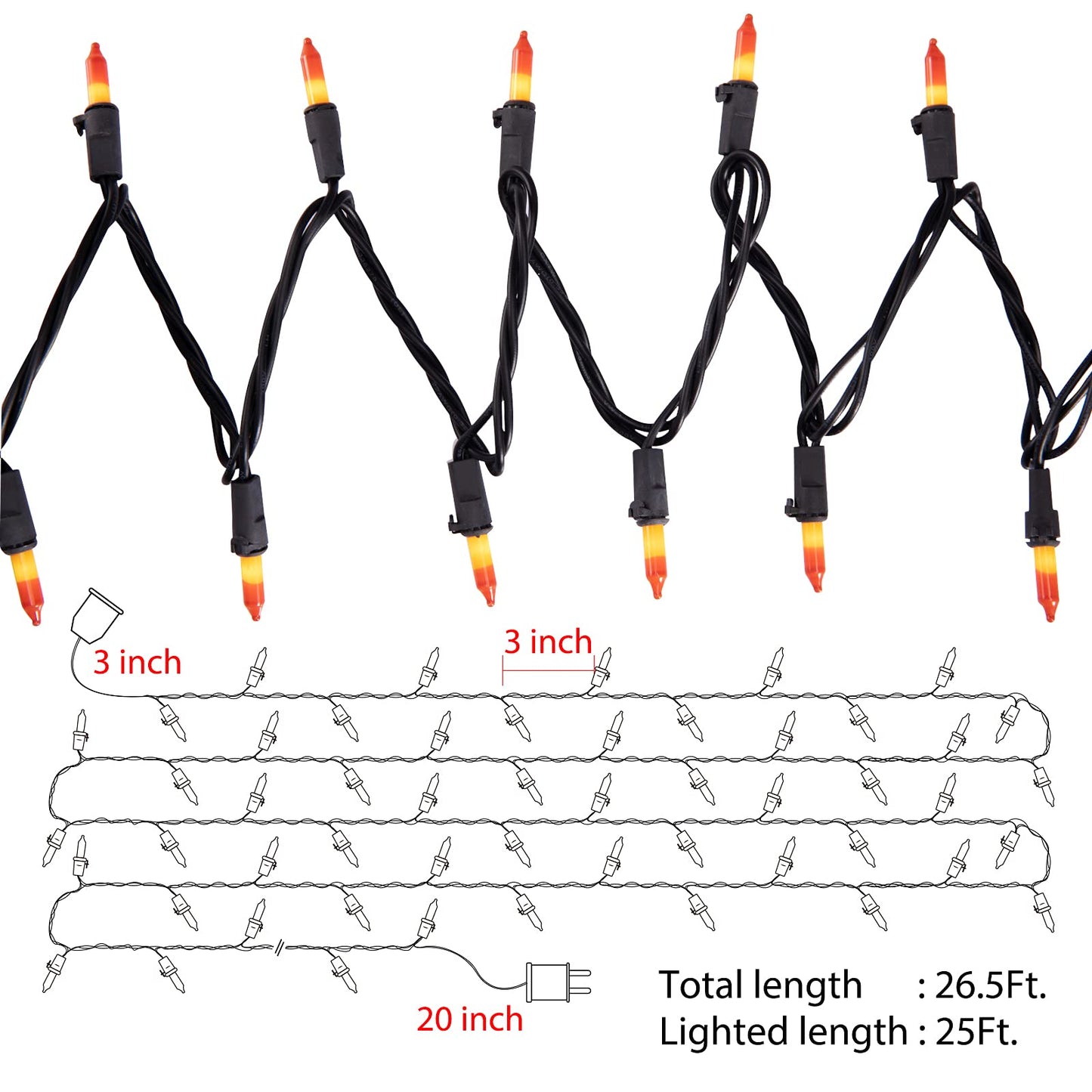 Minetom 25FT Halloween Purple String Lights